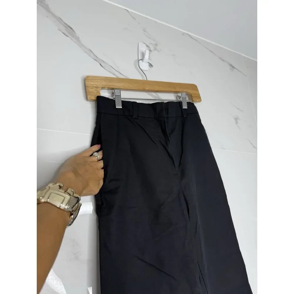 COS Pleated Crop Trouser Pants Size 2 Cotton Linen High Rise Career Minimalist